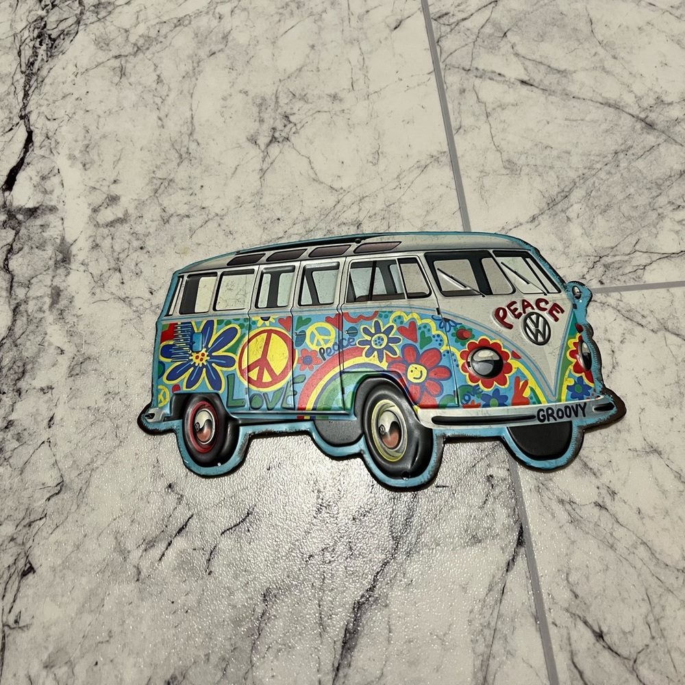 Groovy Peace Volkswagen Bus Metal Sign